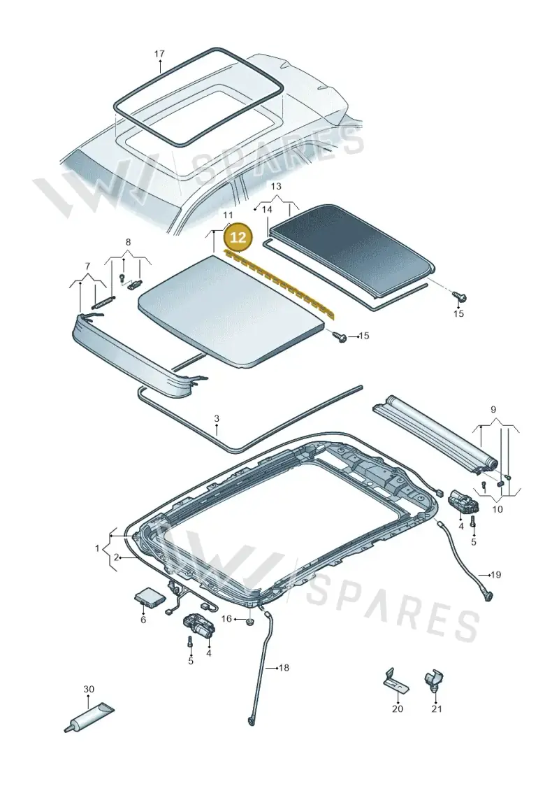 4M8877297 — Audi Q4 Sportback (2021-2022) diagram 89a877000, position 12