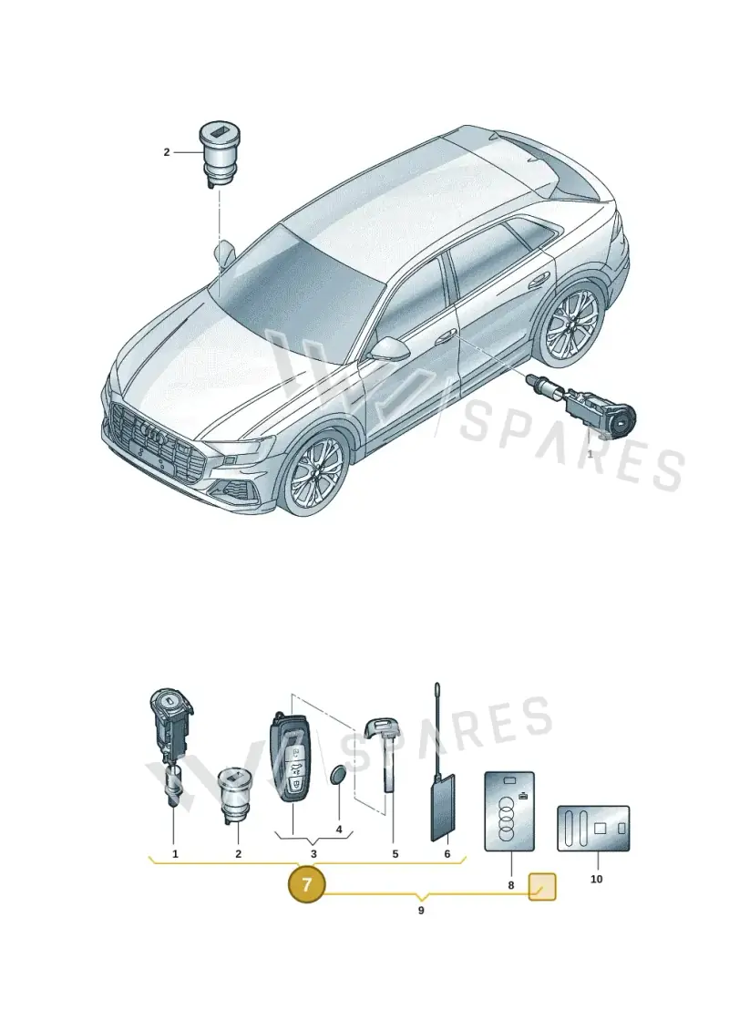 4M8898374BCAIF — Audi Q8 (2018-2025) diagram 429837010, position 7