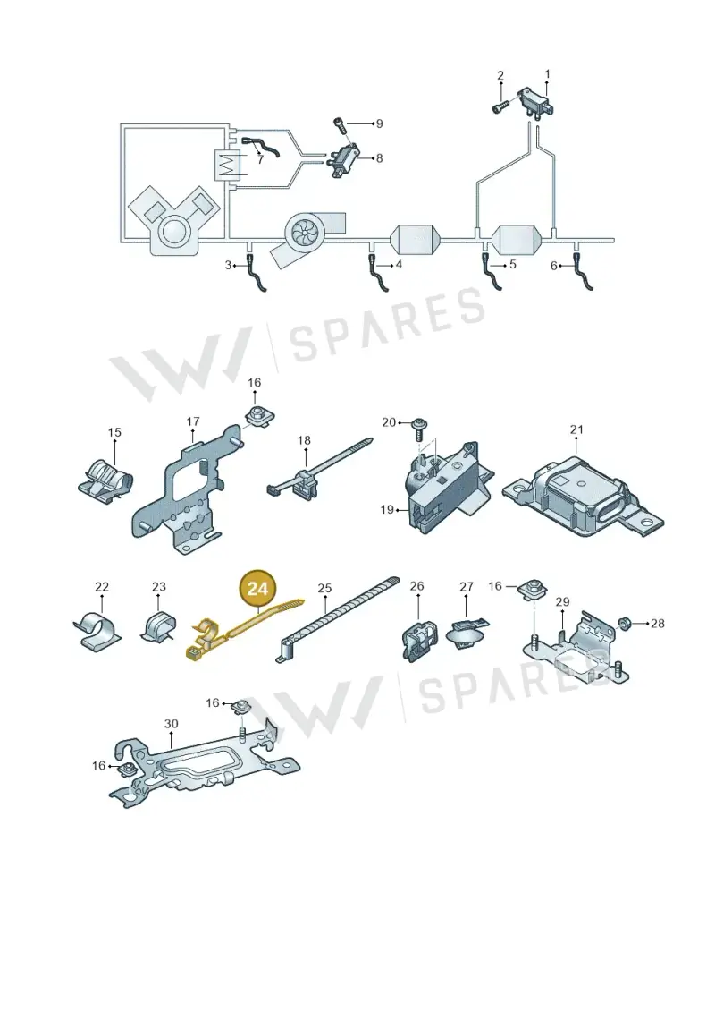 4M8906217B — Audi A5 Sportback (2016-2025) diagram 897906010, position 24