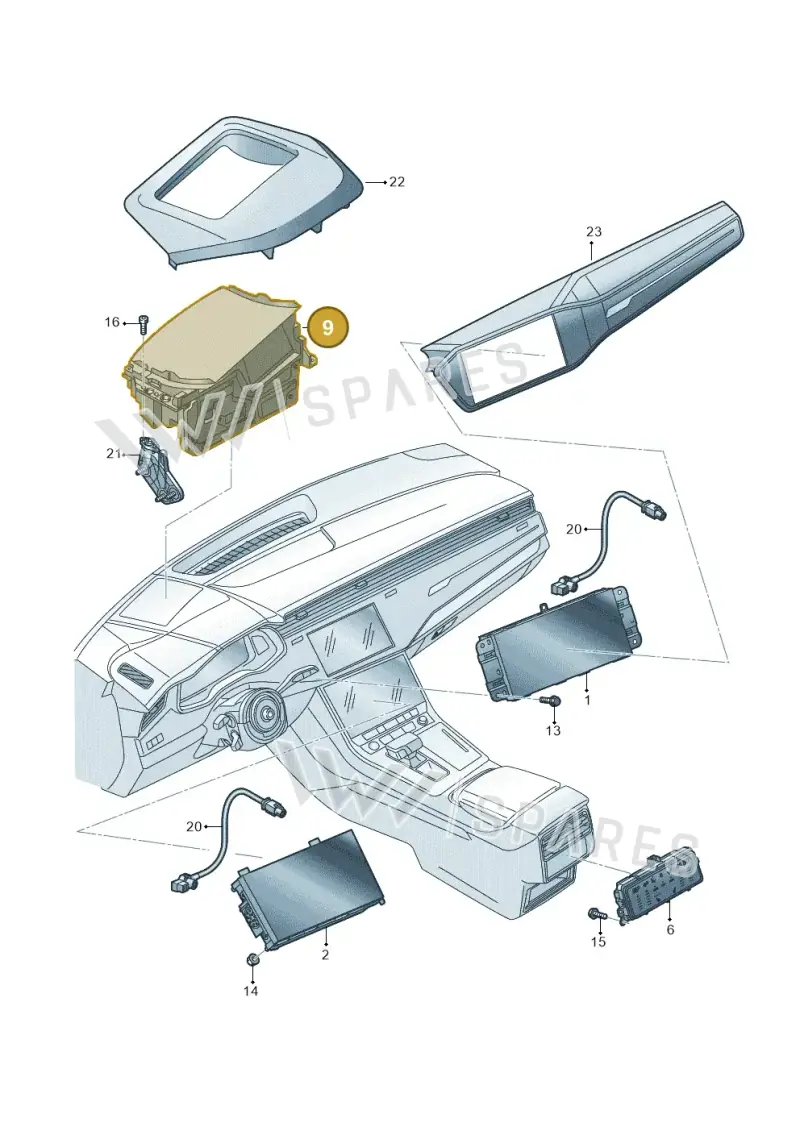 4M8919617A — Audi Q8 (2018-2025) diagram 429919000, position 9