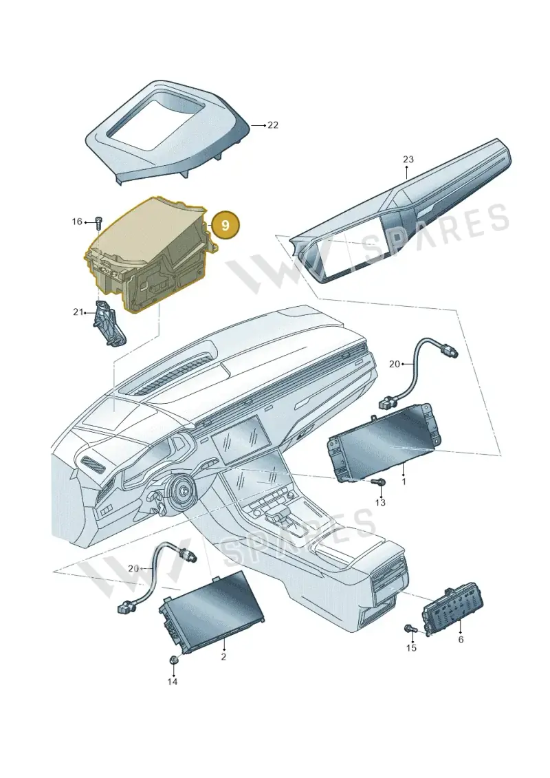 4M8919617B — Audi Q8 (2018-2025) diagram 429919000, position 9