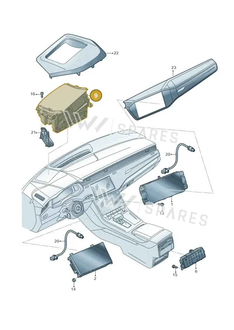 4M8919617C — Audi Q8 (2018-2025) diagram 429919000, position 9