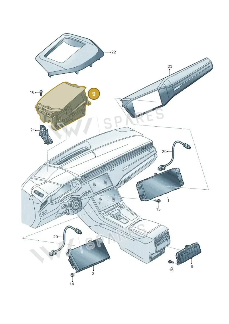 4M8919617S — Audi RS Q8 (2019-2025) diagram 429919000, position 9