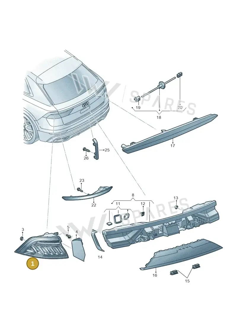 4M8945069AA — Audi RS Q8 (2019-2025) diagram 429945000, position 1