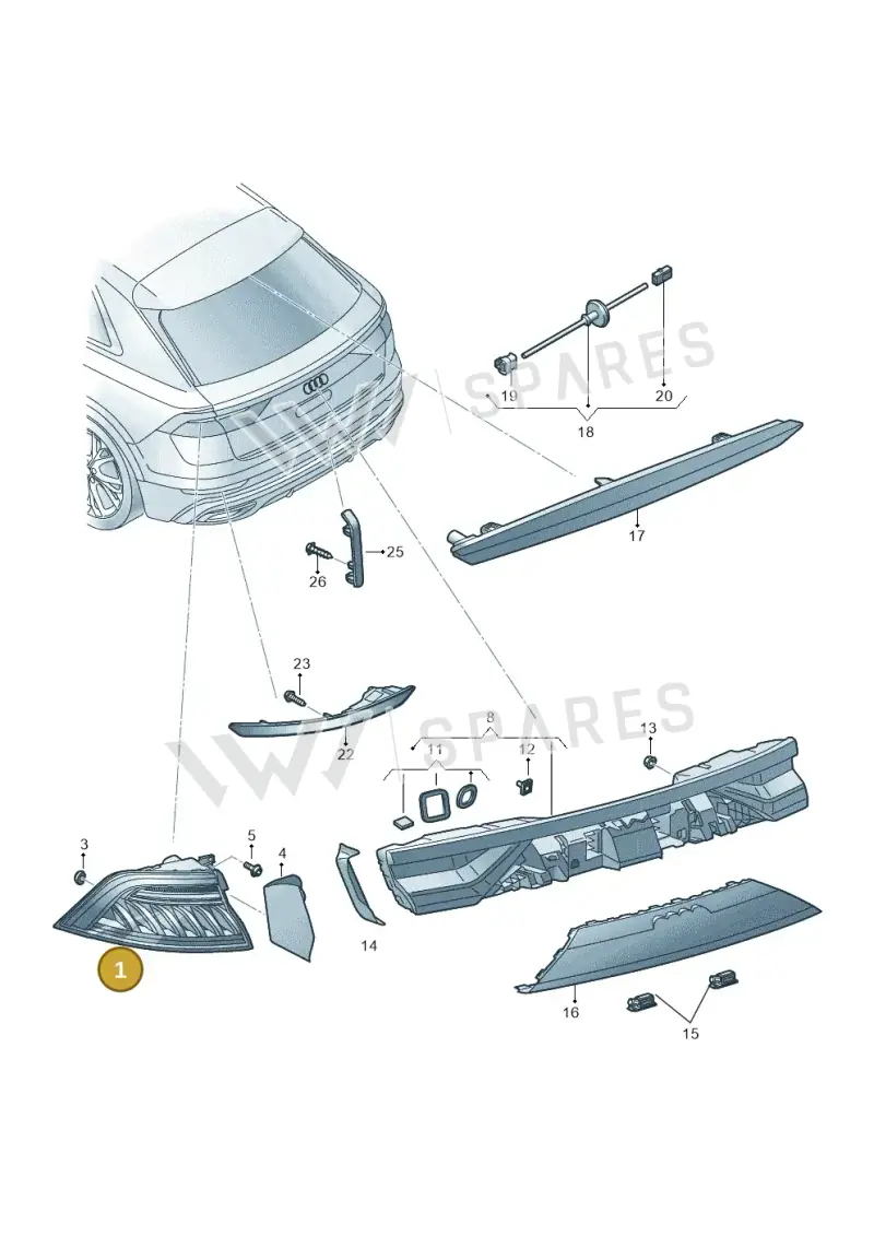 4M8945070AB — Audi RS Q8 (2019-2025) diagram 429945000, position 1
