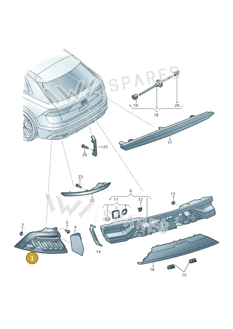4M8945070 — Audi RS Q8 (2019-2025) diagram 429945000, position 1