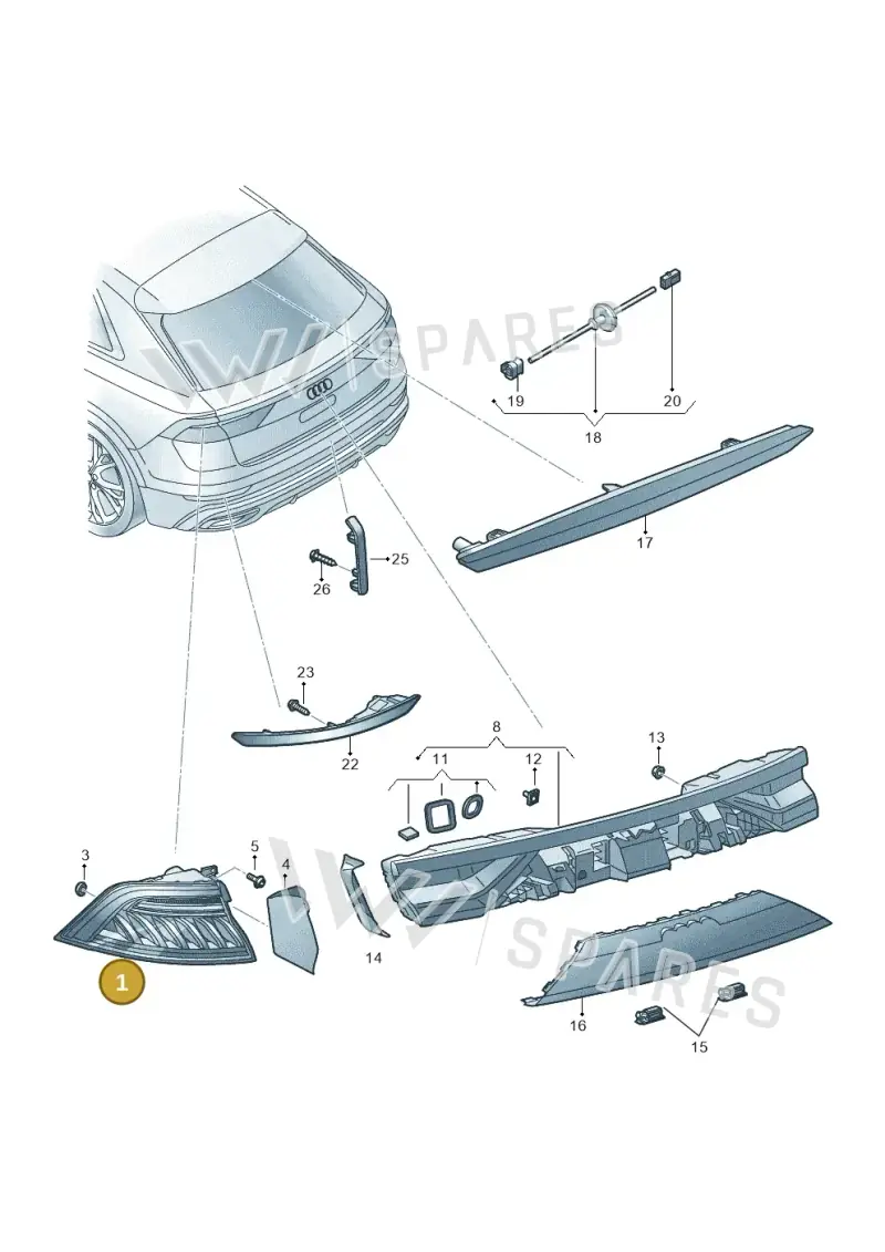 4M8945091A — Audi RS Q8 (2019-2025) diagram 429945000, position 1