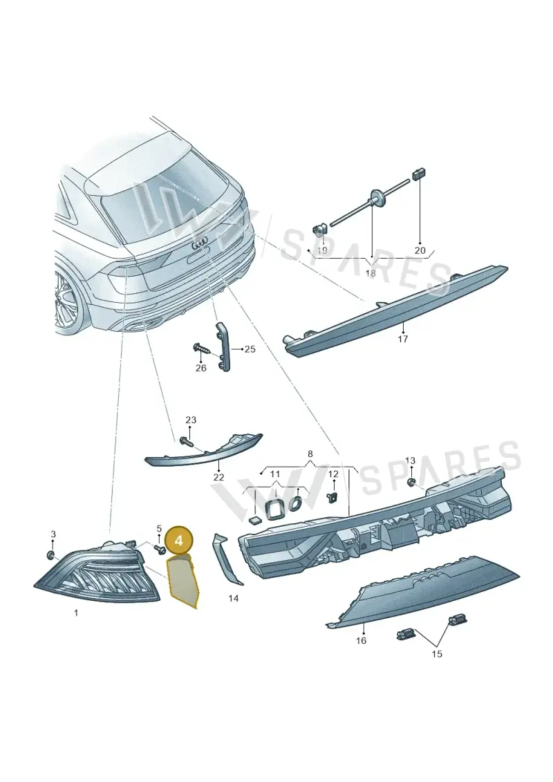 4M8945253B — Audi RS Q8 (2019-2025) diagram 429945000, position 4