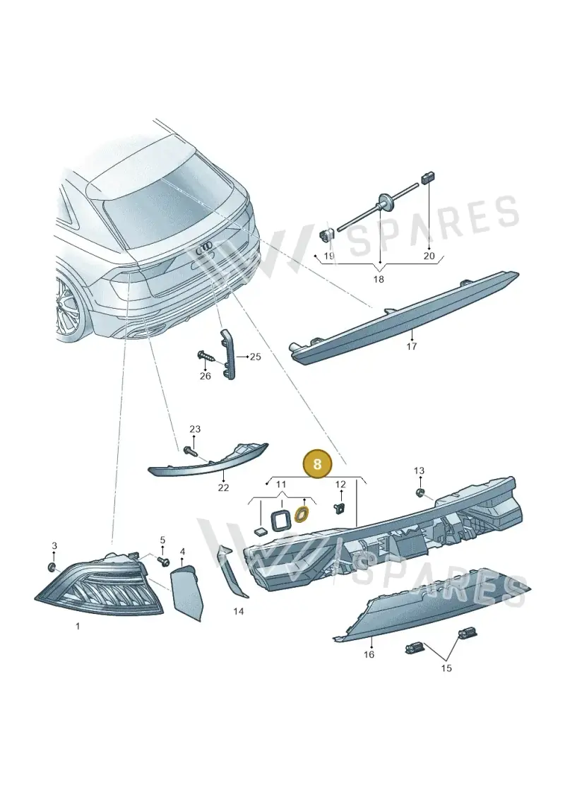 4M8945695E — Audi RS Q8 (2019-2025) diagram 429945000, position 8
