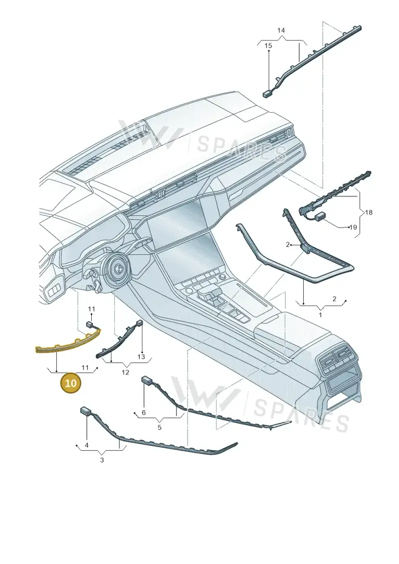 4M8947197B — Audi Q8 Quattro 3,0 (2018-) diagram 429947012, position 10