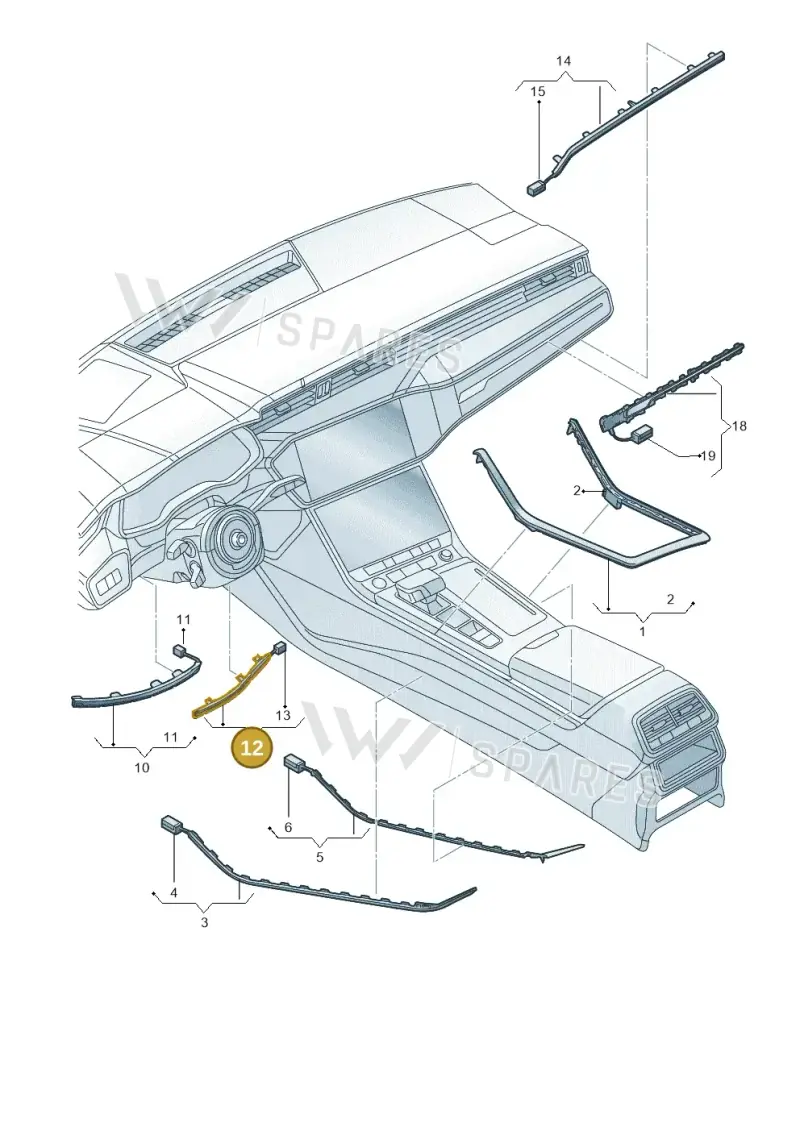 4M8947199B — Audi Q8 Quattro 3,0 (2018-) diagram 429947012, position 12