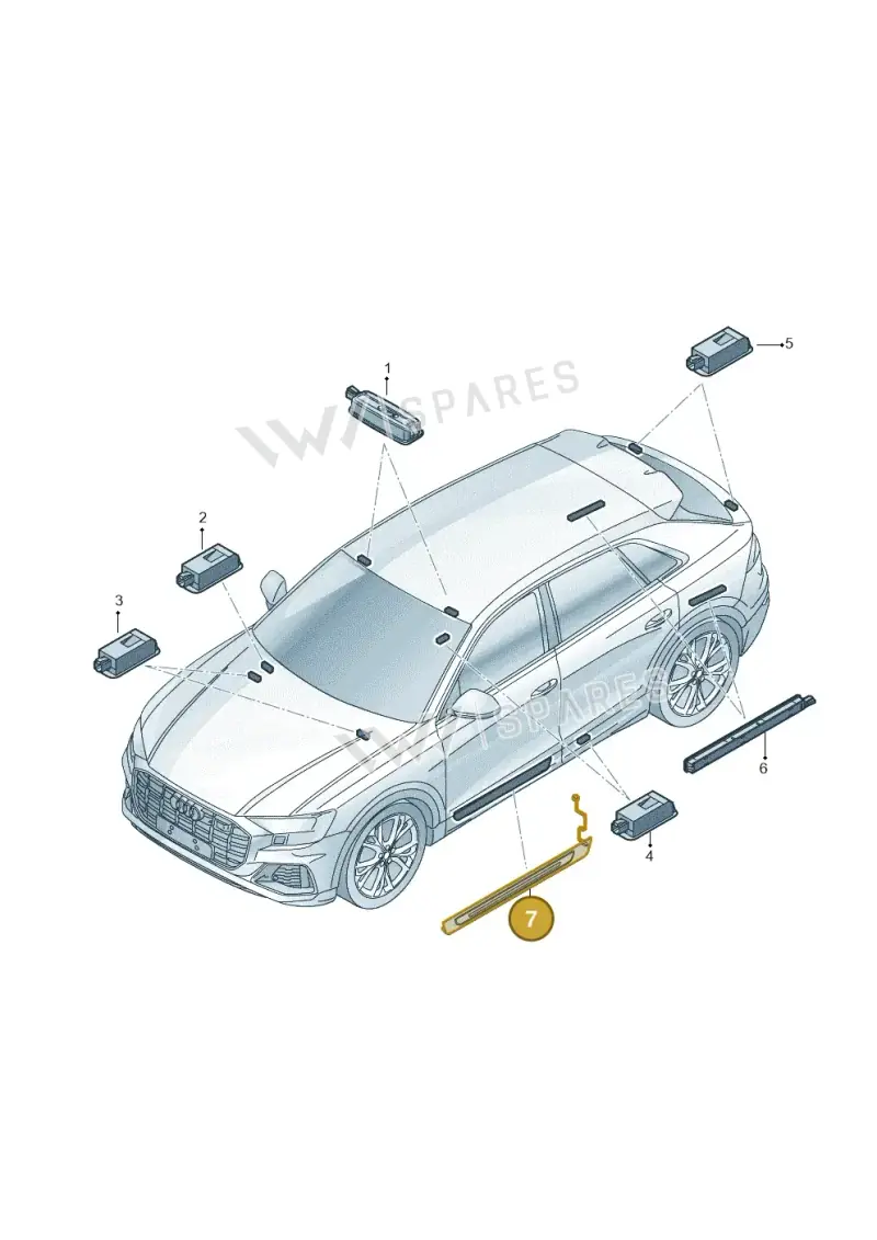 4M8947406A — Audi Q8 Quattro 3,0 (2018-) diagram 429947100, position 7