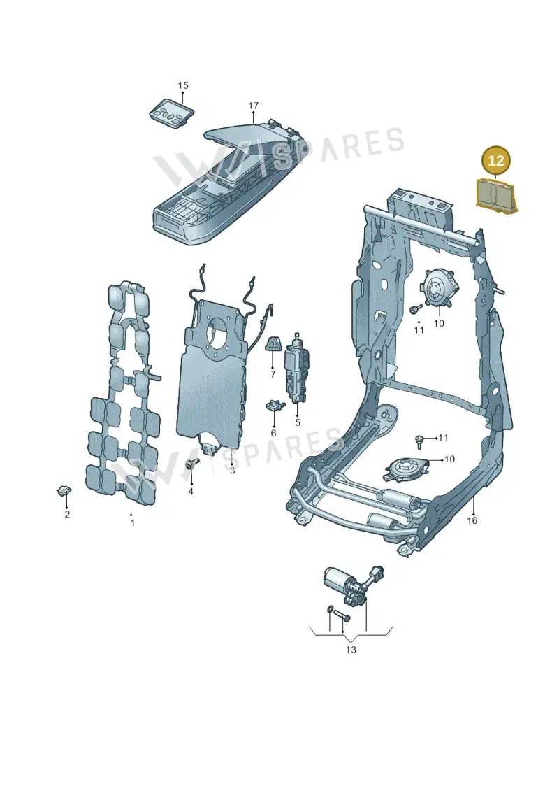 4M8959760B — Audi A6 L 2.0 (2018-) diagram 838959250, position 12