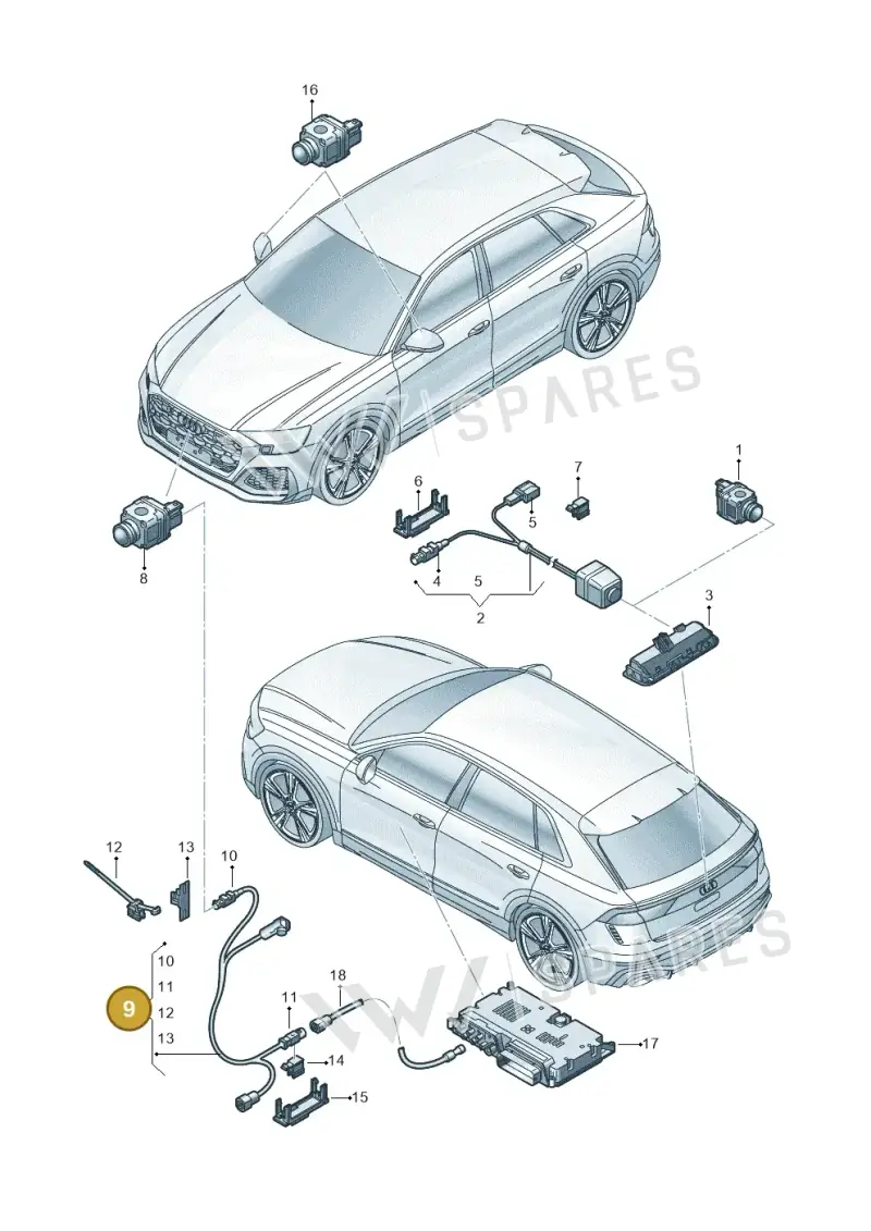 4M8971192D — Audi RS Q8 Quattro (2019-) diagram 595907260, position 9