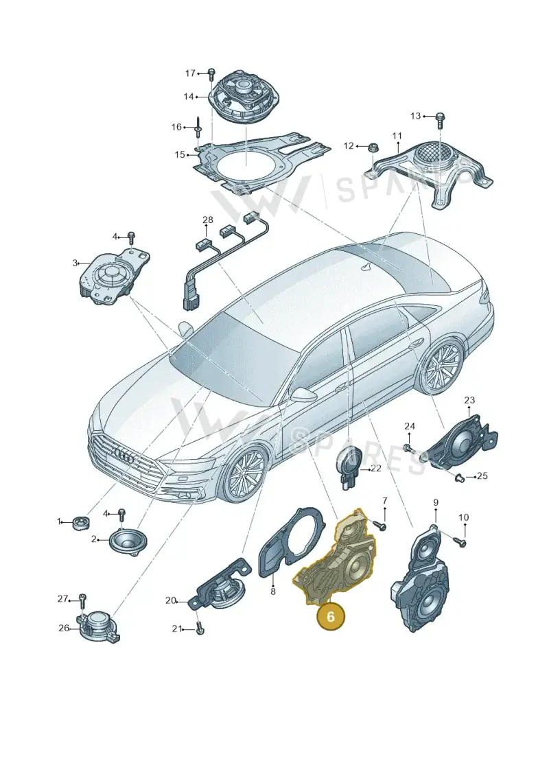 4N0035299 — Audi A8 (2017-2025) diagram 838035350, position 6