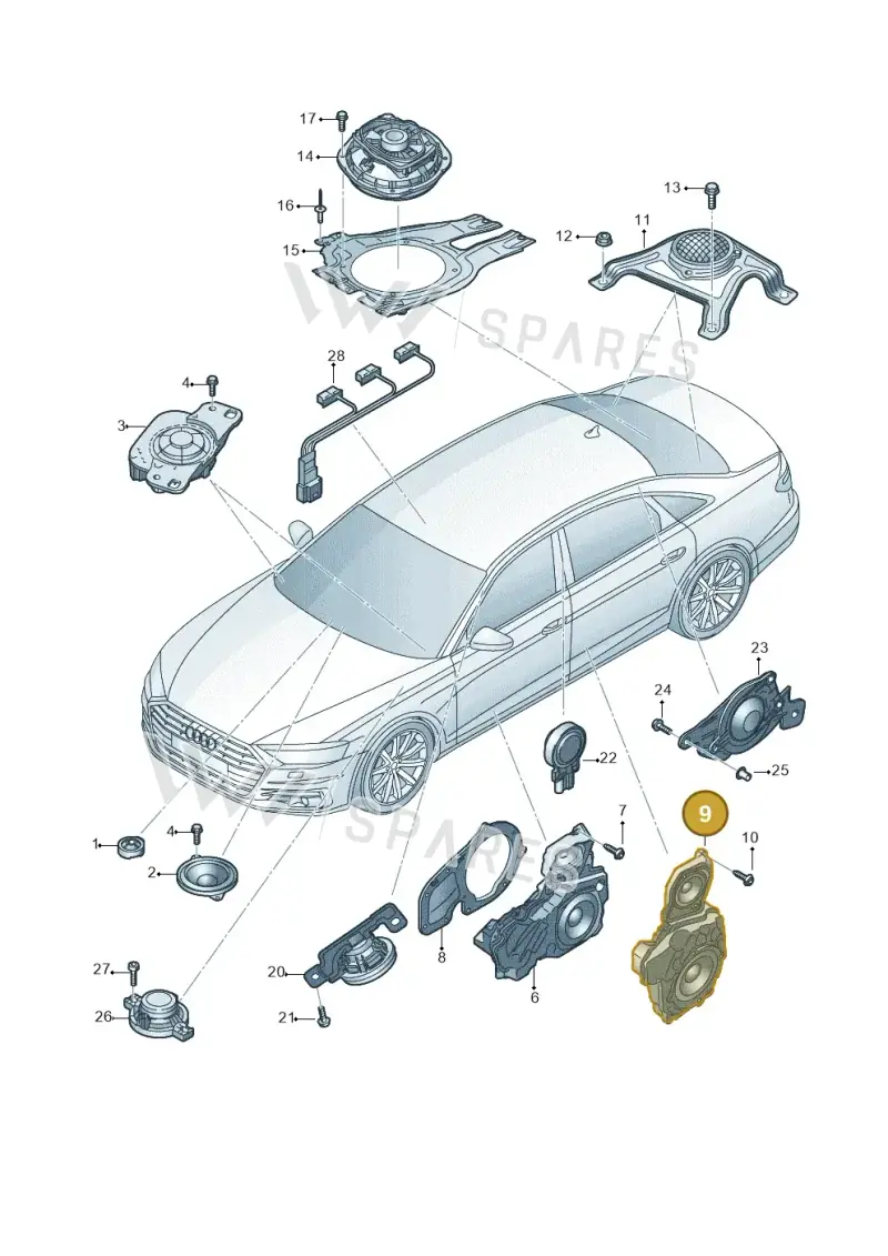 4N0035302A — Audi A8 (2017-2025) diagram 838035350, position 9