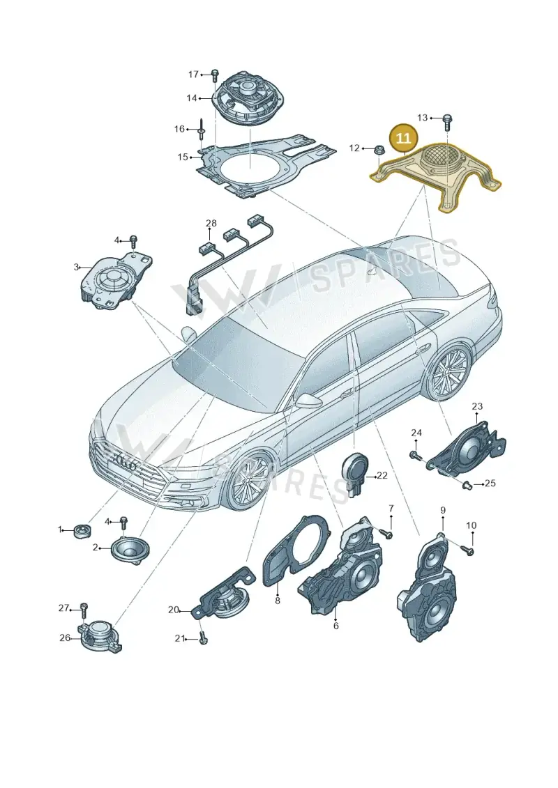 4N0035398A — Audi A8 (2017-2025) diagram 838035350, position 11