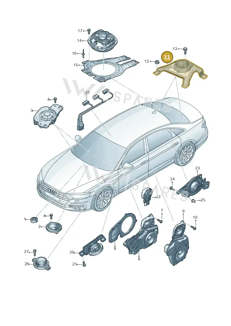 4N0035398B — Audi A8 (2017-2025) diagram 838035350, position 11