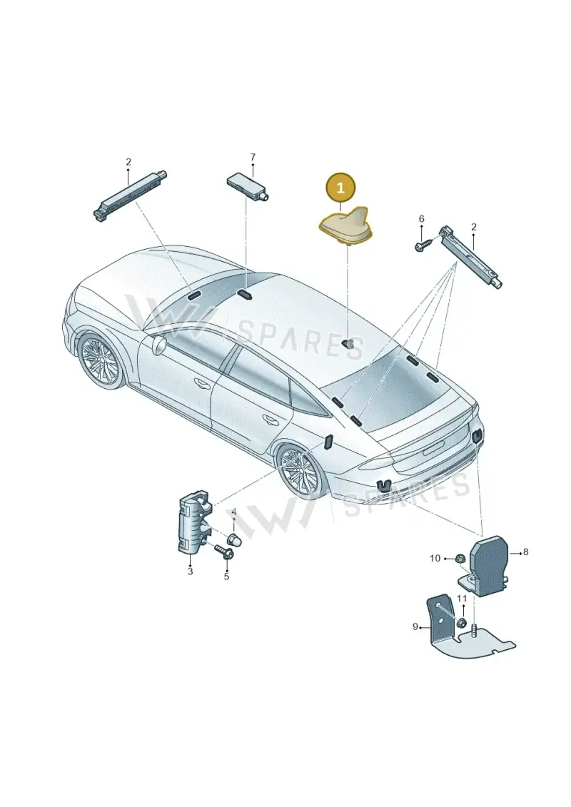 4N0035503CMGRU — Audi RS7 Sportback (2019-2025) diagram 435035100, position 1
