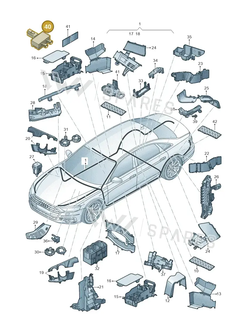 4N0035585 — Audi A8 (2017-2025) diagram 838971080, position 40