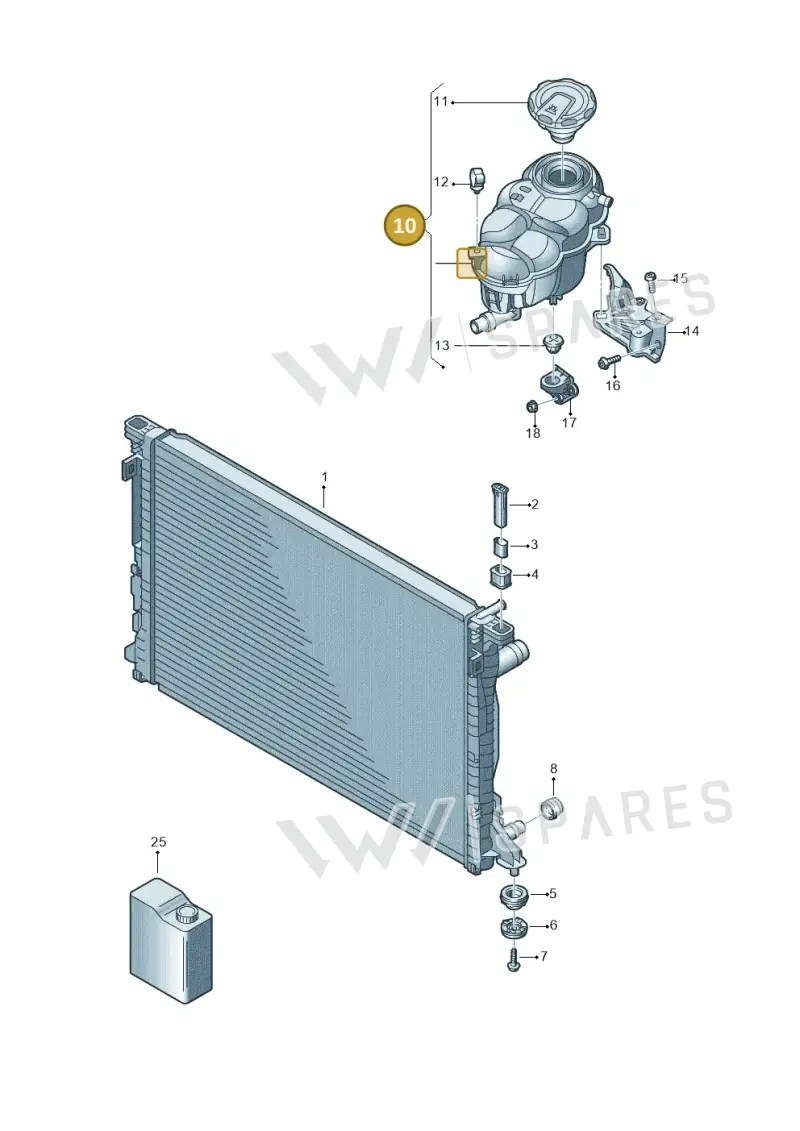 4N0121405AF — Audi A8L (2017-2022) diagram 838121100, position 10