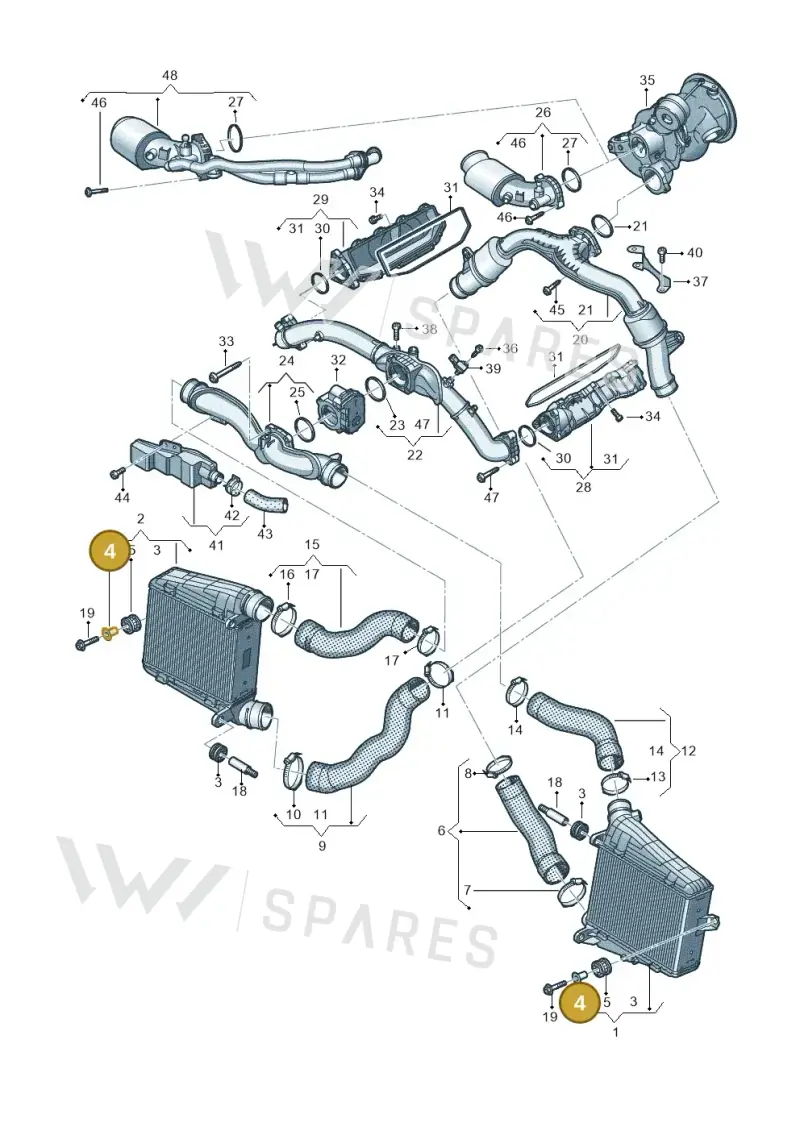 4N0145219 — Audi A8 (2017-2025) diagram 838145500, position 4