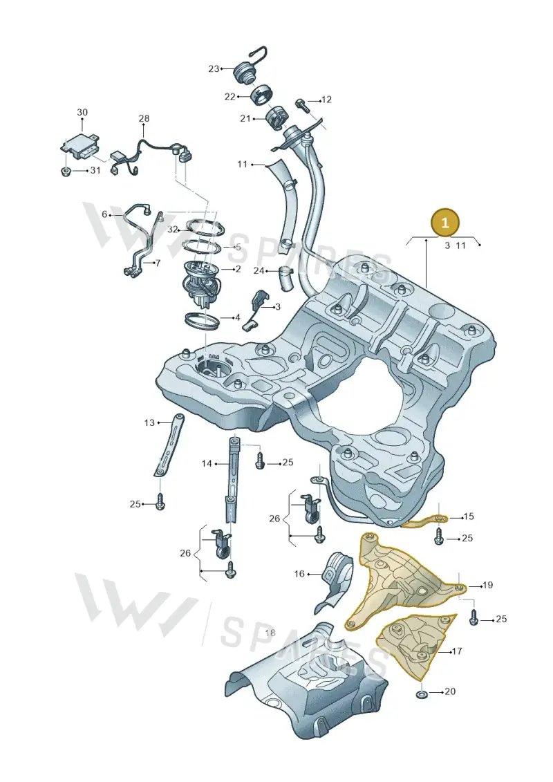 4N0201060K — Audi A8 (2017-2025) diagram 838201110, position 1