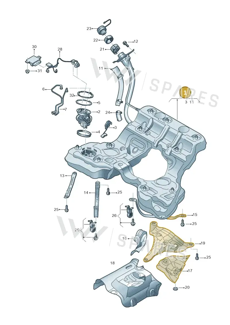 4N0201060Q — Audi A8 (2017-2025) diagram 838201110, position 1