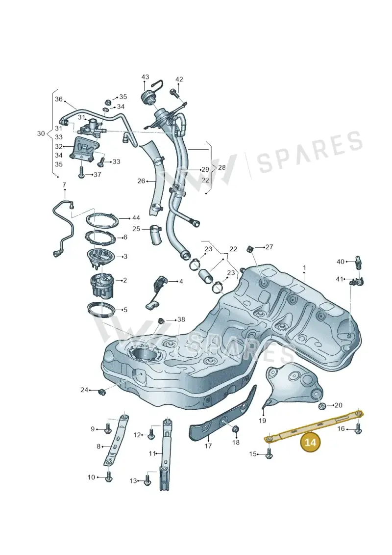 4N0201653B — Audi A8 (2017-2025) diagram 838201030, position 14