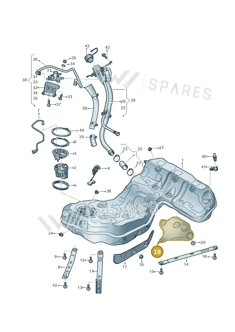 4N0201783 — Audi A8L (2017-2022) diagram 838201030, position 19