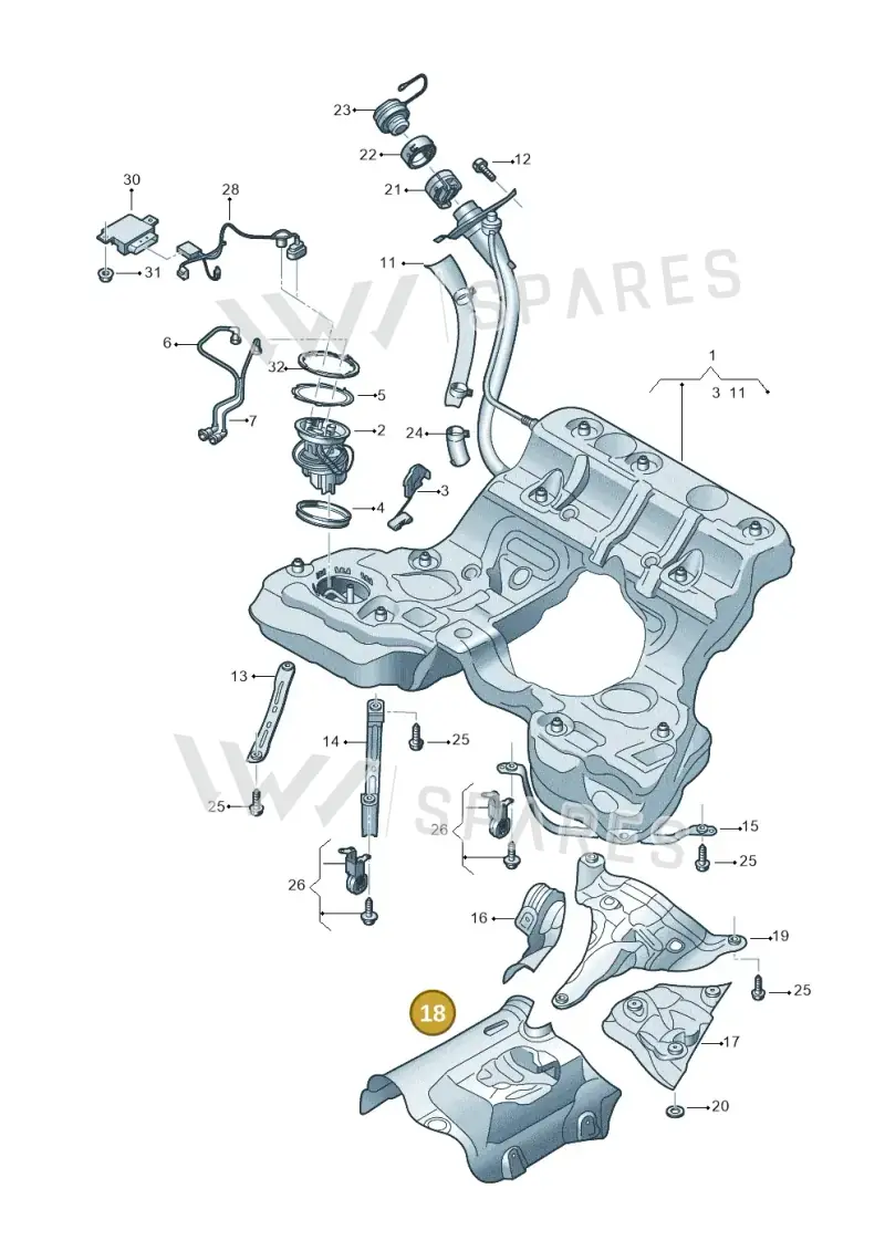 4N0201961A — Audi A8L (2017-2022) diagram 838201110, position 18