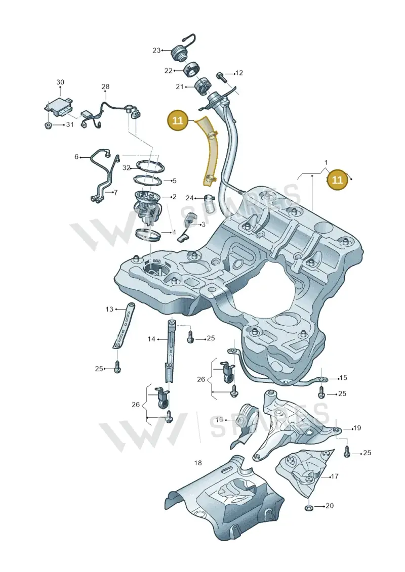 4N0201974A — Audi A8 (2017-2025) diagram 838201110, position 11