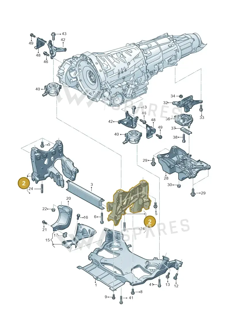 4N0399296A — Audi A8 (2017-2025) diagram 838399400, position 2