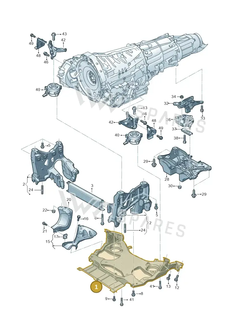 4N0399347M — Audi A8 (2017-2025) diagram 838399400, position 1