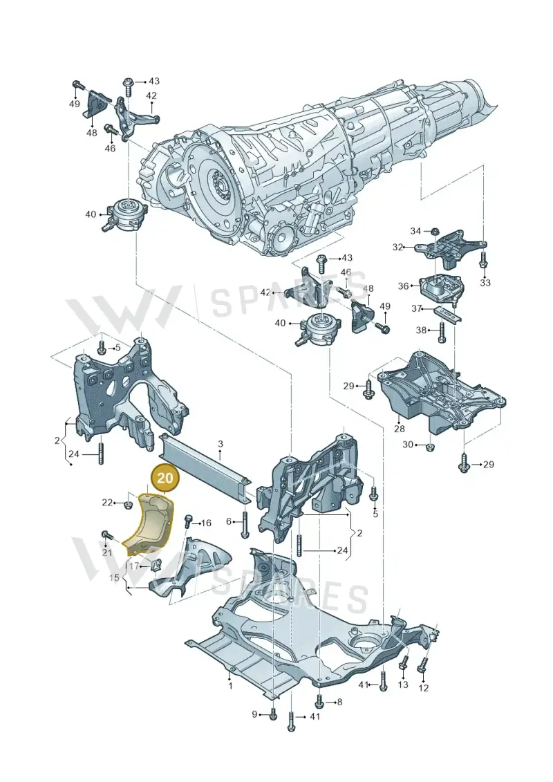 4N0399545A — Audi A8 (2017-2025) diagram 838399400, position 20