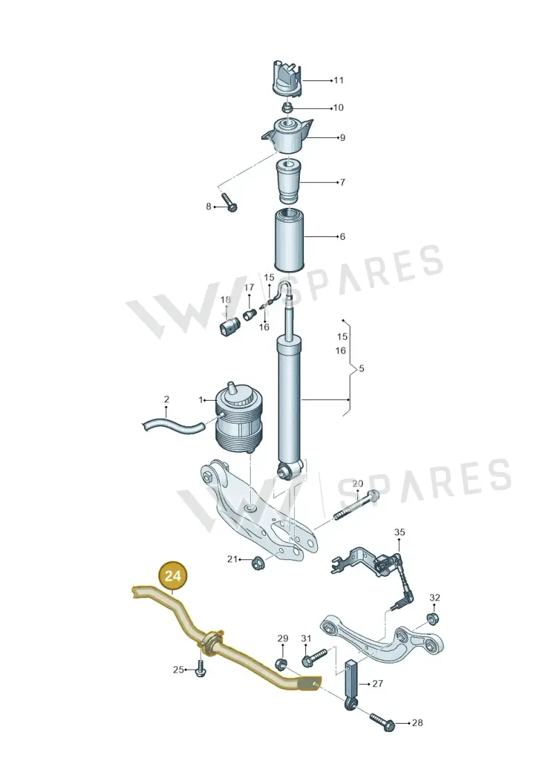 4N0511305AA — Audi A6 (2018-2025) diagram 896511150, position 24