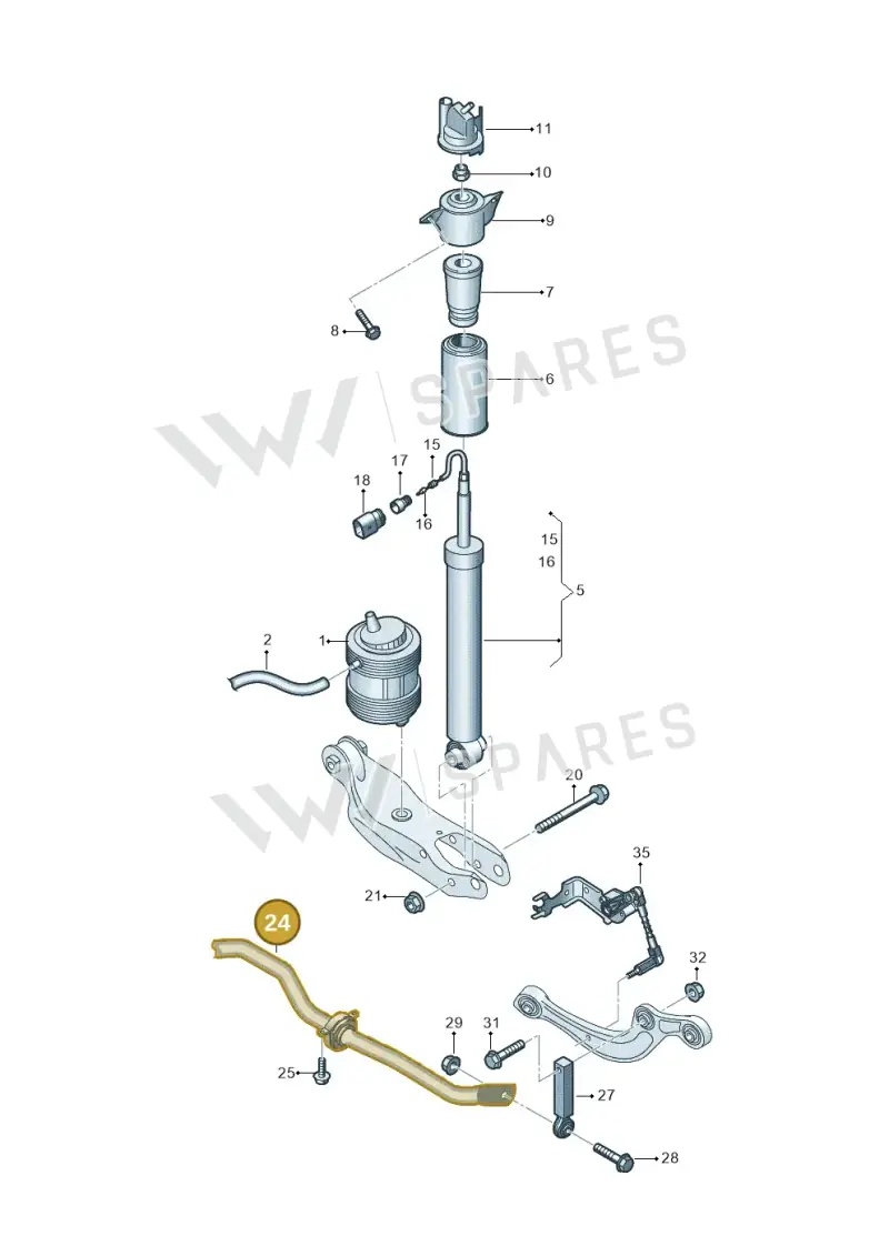 4N0511305AE — Audi A6 (2018-2025) diagram 896511150, position 24