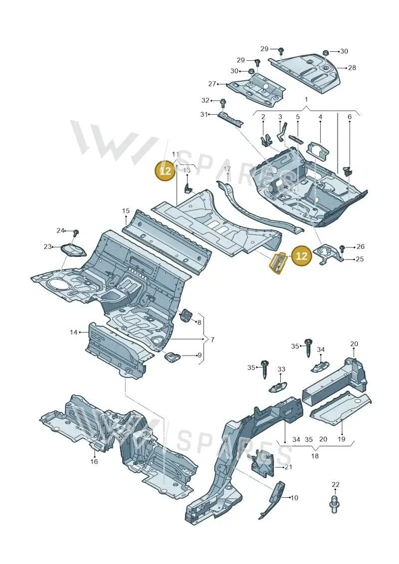 4N0801232B — Audi A8 (2017-2025) diagram 838803250, position 12