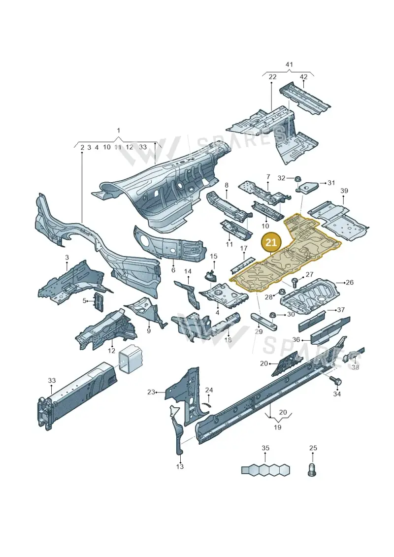 4N0802015B — Audi A8 (2017-2025) diagram 838803150, position 21