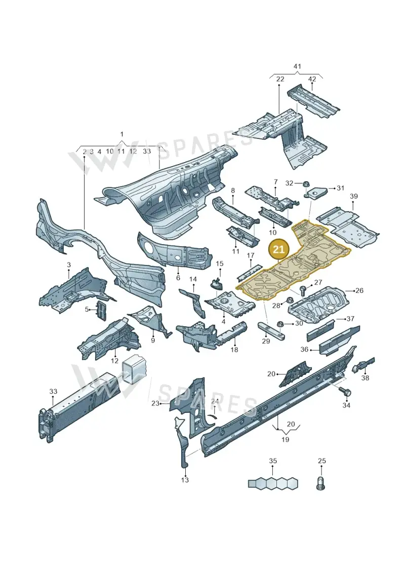4N0802015C — Audi A8 (2017-2025) diagram 838803150, position 21
