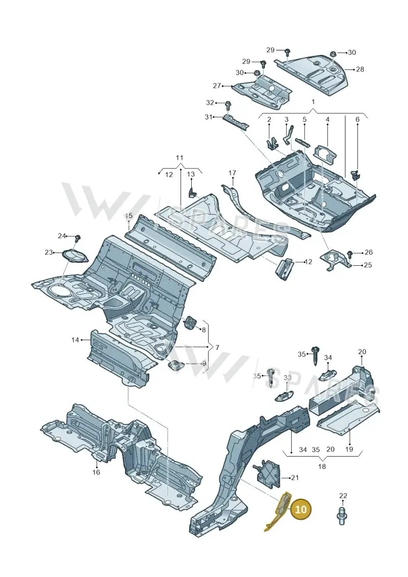4N0802226B — Audi A8 (2017-2025) diagram 838803250, position 10