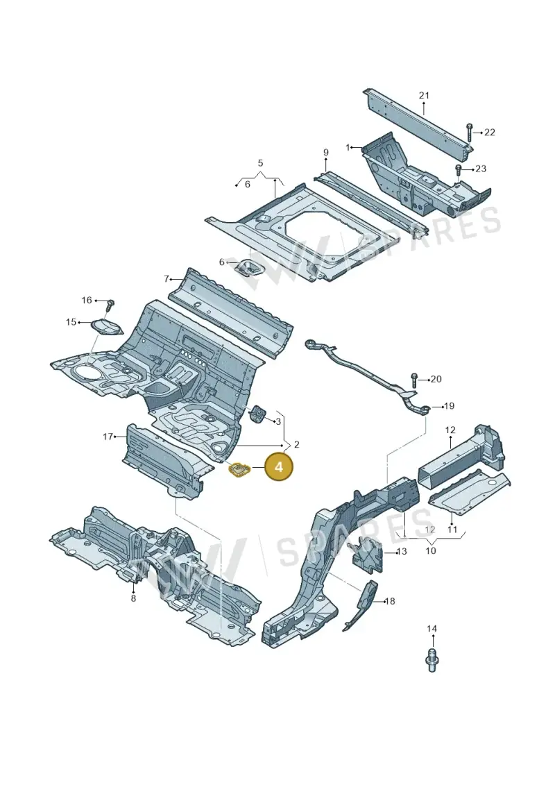 4N0802381B — Audi A8 (2017-2025) diagram 838803260, position 4