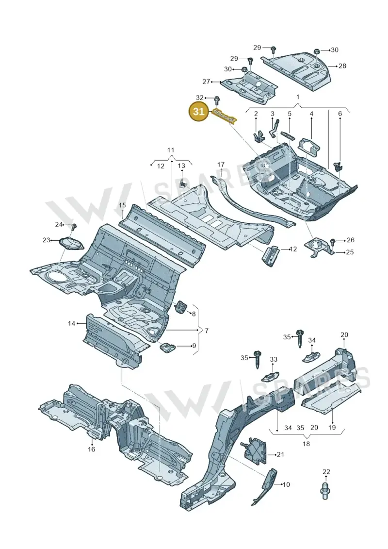 4N0802419B — Audi A8 (2017-2025) diagram 838803250, position 31