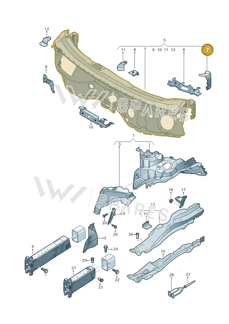 4N0802937C — Audi A8 (2017-2025) diagram 838805100, position 7