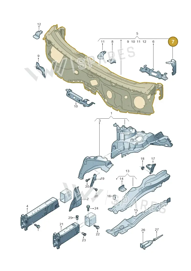 4N0802938C — Audi A8 (2017-2025) diagram 838805100, position 7
