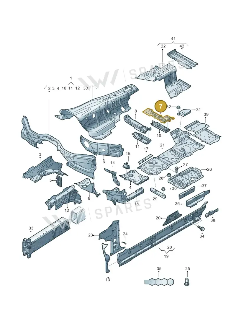 4N0803142 — Audi A8 (2017-2025) diagram 838803150, position 7
