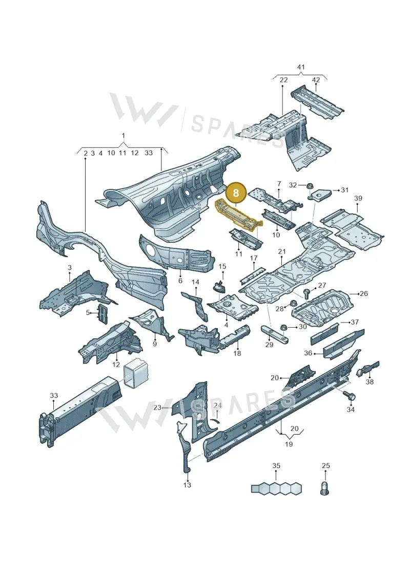 4N0803173 — Audi A8 (2017-2025) diagram 838803150, position 8