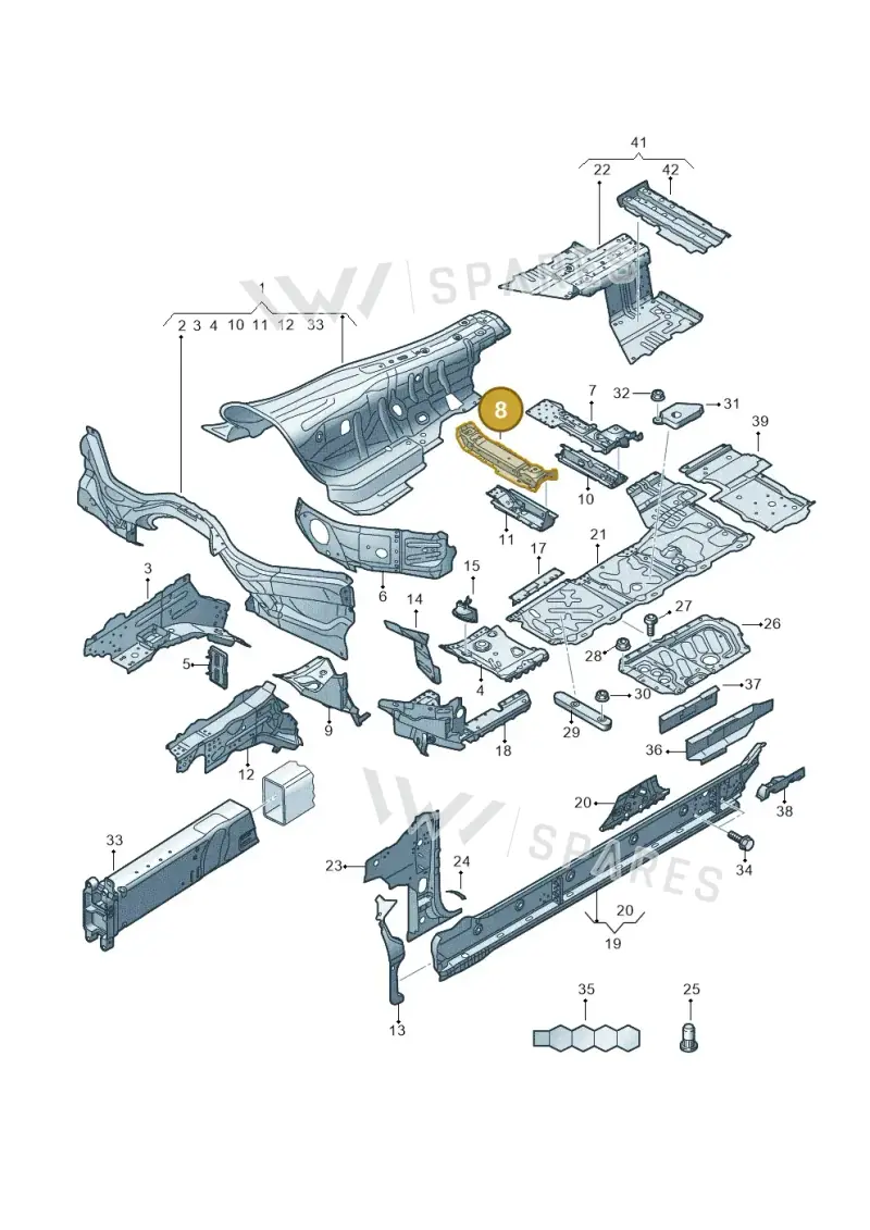 4N0803174 — Audi A8 (2017-2025) diagram 838803150, position 8