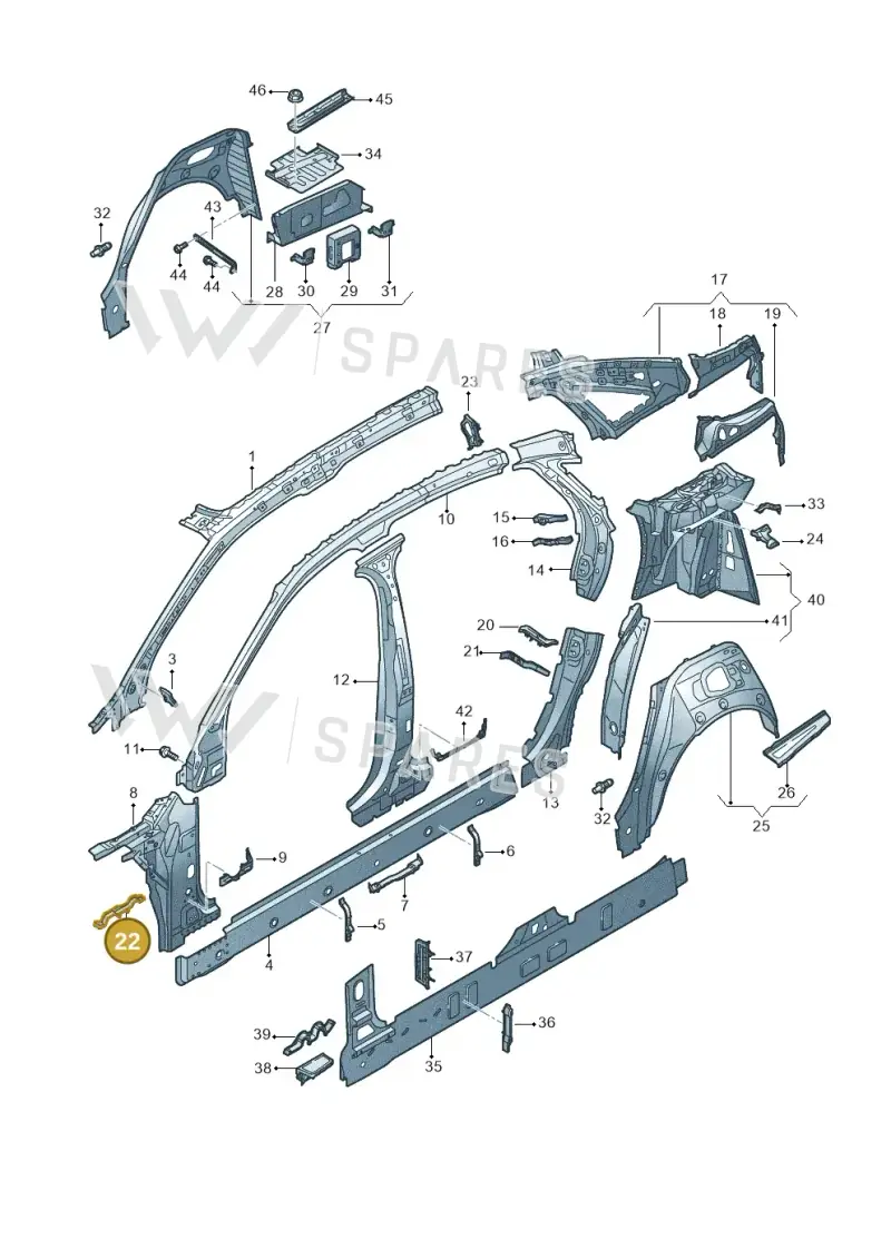 4N0803229C — Audi A8 (2017-2025) diagram 838809000, position 22