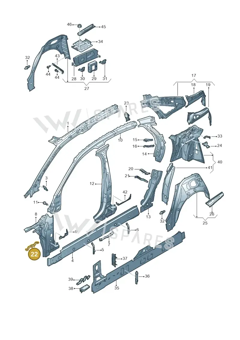 4N0803230C — Audi A8 (2017-2025) diagram 838809000, position 22